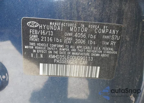 2013 Hyundai Elantra Gt из США, поврежденный, VIN KMHD35LE0DU090113